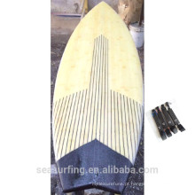 Recém-temporada usada sup board prancha de surf de bambu real design especial de trilho de carbono ~~!